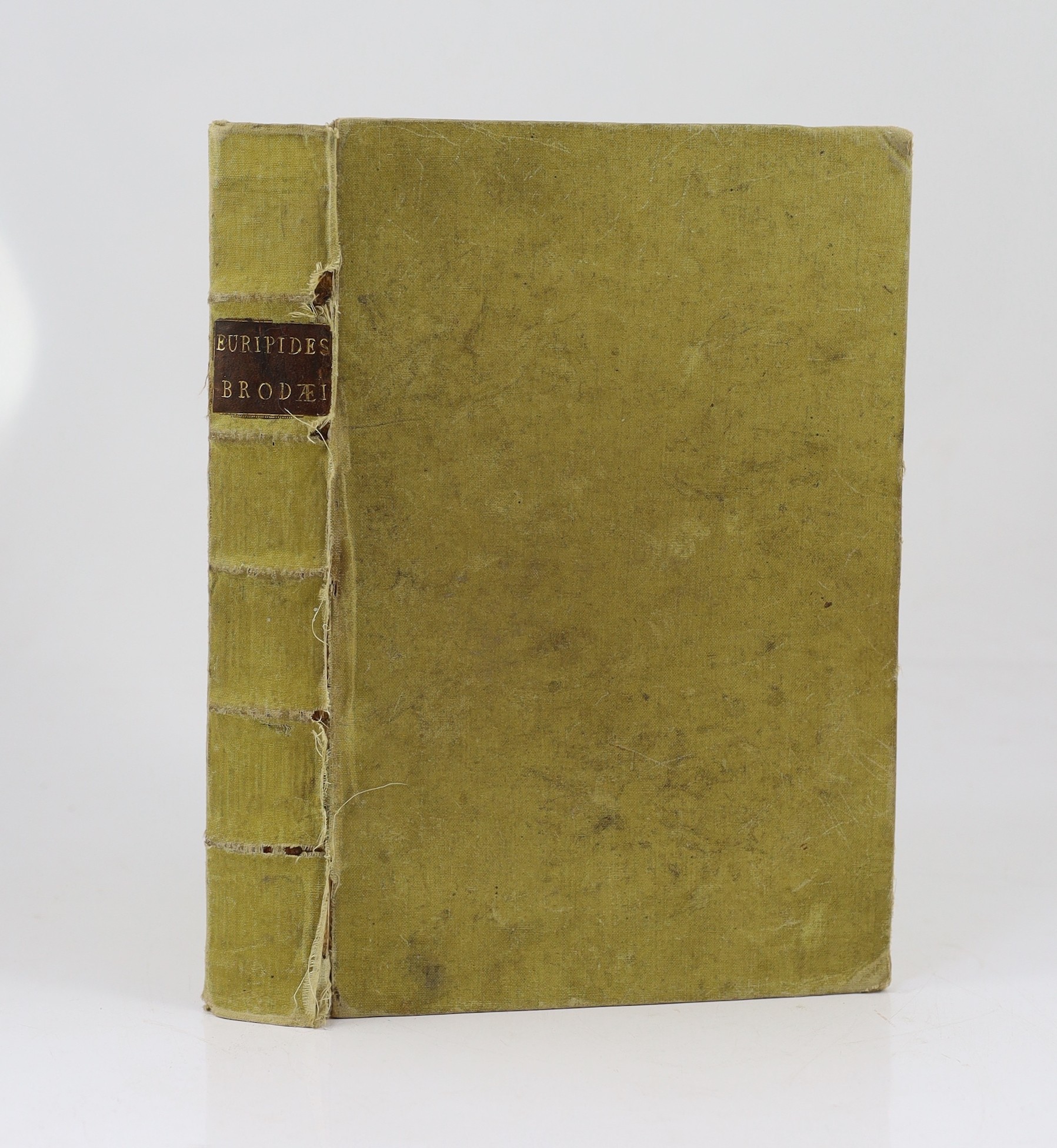 Euripides - Poeta, Tragicoru Princeps, in Latinum Sermonem Conversus..., (translated and edited G. Striblinus et al). engraved title device, engraved headpiece decorations, historiated and decorated initials. 667pp., col